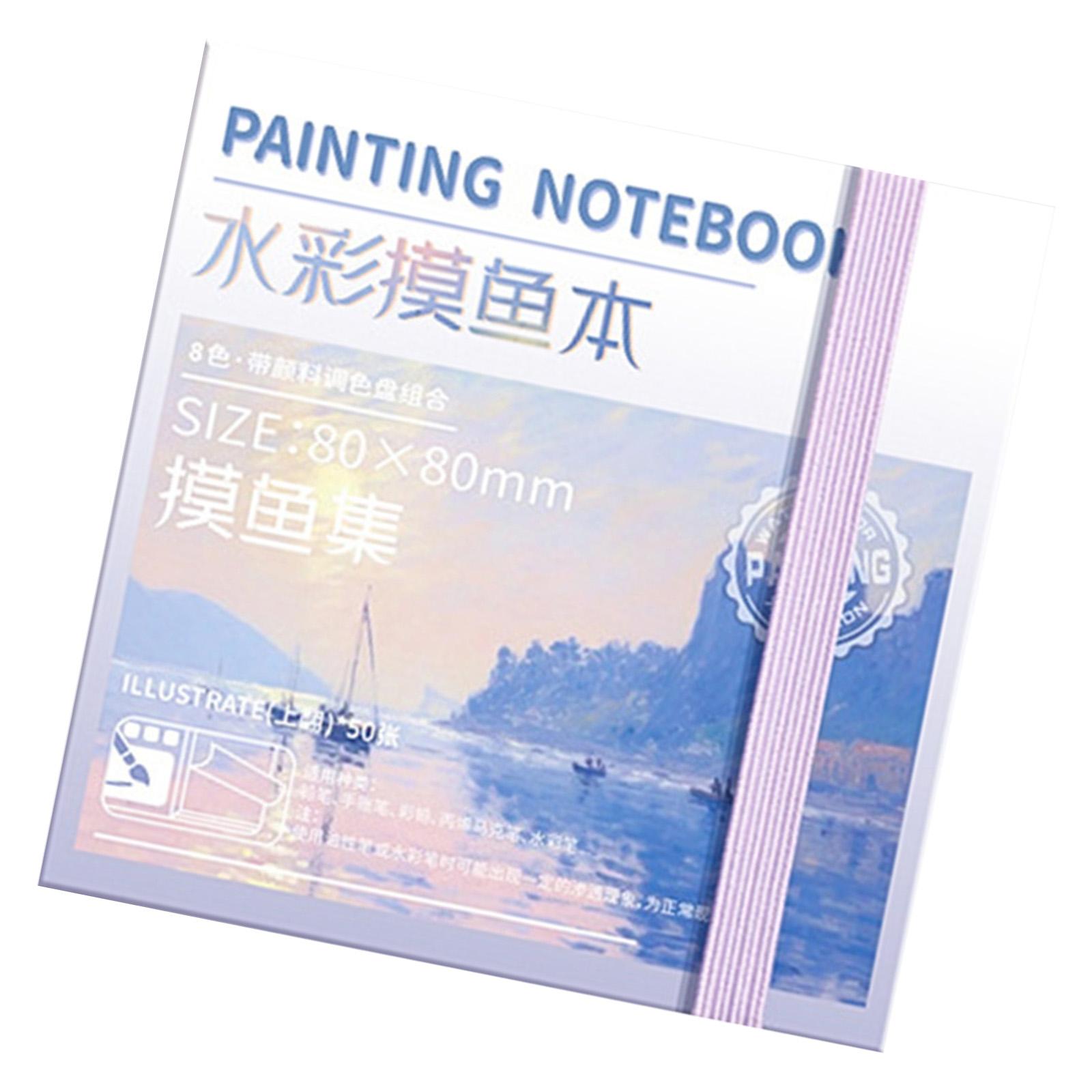 

Портативный акварельный альбом для рисования с 8/12-луночным ящиком для краски, поднос для смешивания красок, 50 листов, блокнот для рисования для студентов-художников 8