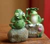 Set mit 3 Frosch Garten Glücksbringer Harz Frosch Innenbereich Eingangsbereich Büro Einzugsgeschenke Figuren, Ornamente, Anhänger, Ornamente, Dekorationen,