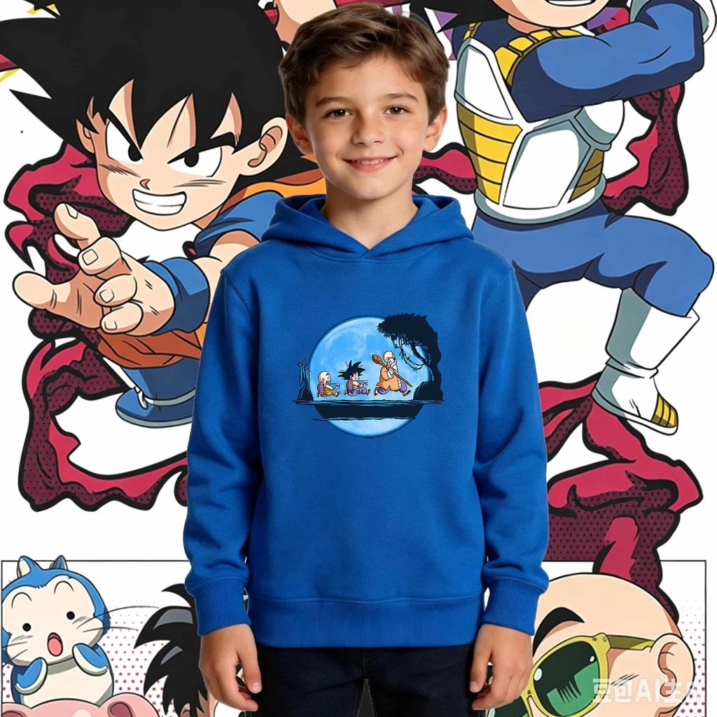 Fashionable Autumn Winter Long Sleeved Cartoon Anime Protagonist Printed Hoodie Comfortable Warm Pullover Sports Casual Children's Hoodie