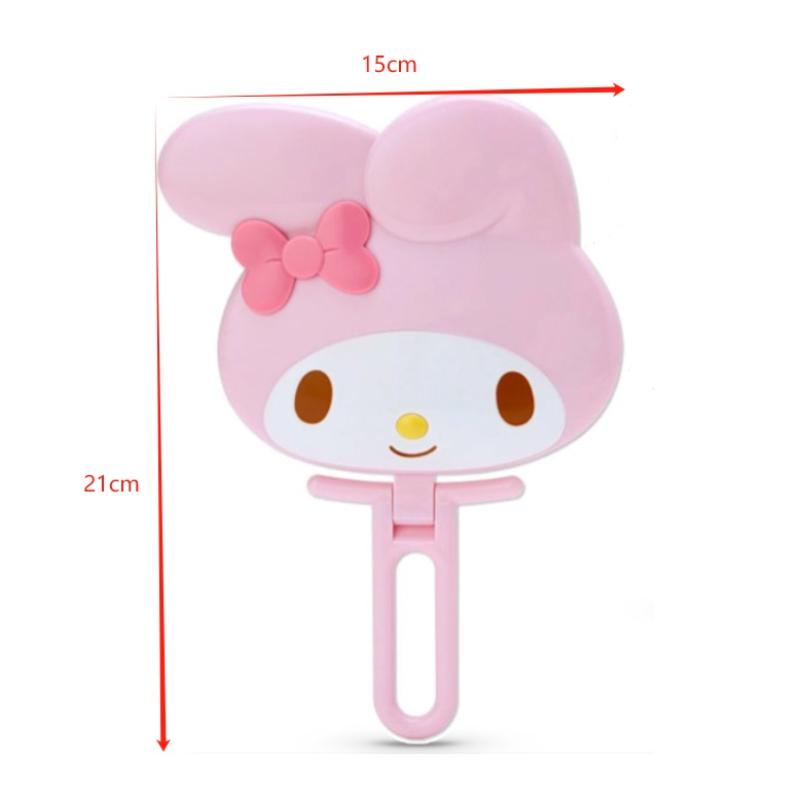 Sanrio My Melody Handheld Makeup Mirror Cute Desktop Foldable Cosmetics Mirror Toys Girls Gift