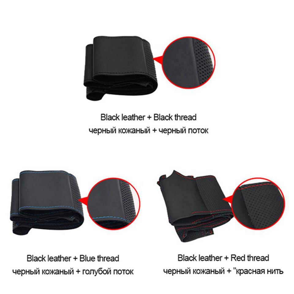 Hand Stitched Wear Resistant Perforated Non-slip Microfiber Leather Steering Wheel Cover For Mazda 3 CX-30 CX30 2020-2023