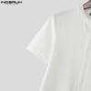 INCERUN Men Casual Short Sleeve Buttons Up Casual Fitted Tops T-shirts