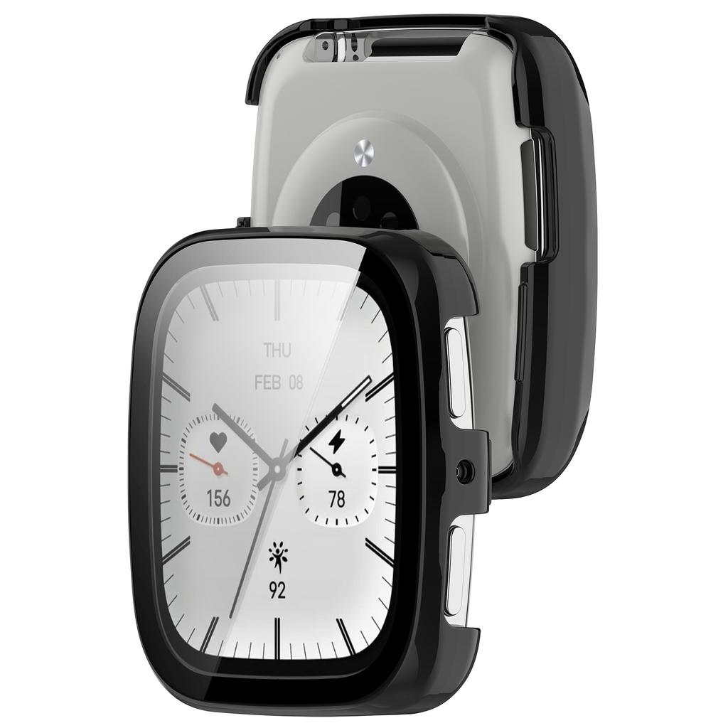 Uhrgehäuse mit gehärtetem Glasfilm für Active 2 Quadratischer Schutzabdeckung Smartwatch-Bildschirmschutzfolie Uhrschale