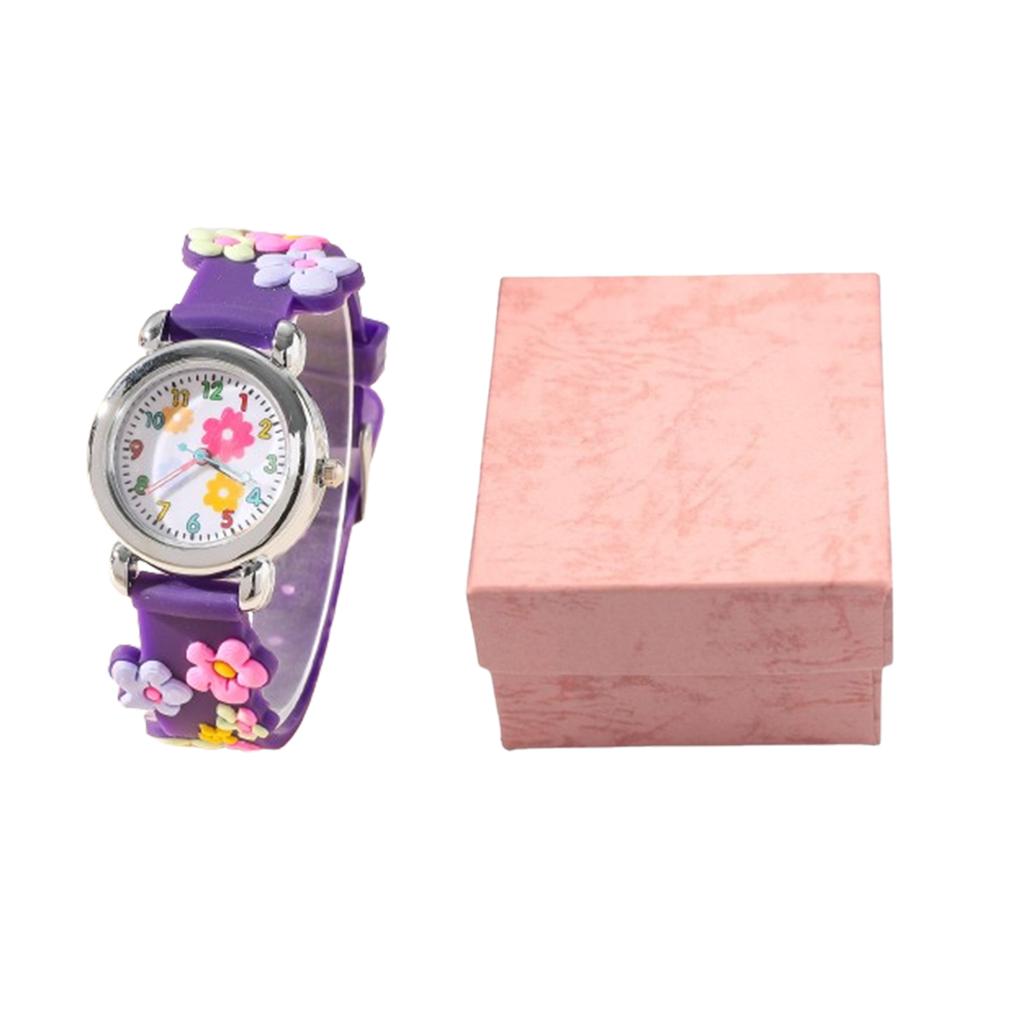 New CHILDREN'S Watch Can Love 3D Pattern Rainbow Flowers CHILDREN'S Quartz Watch Plastic Strap