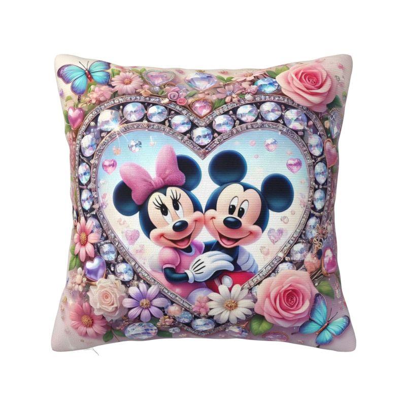 Disney Cartoon Minnie Mouse Cushion Covers Polyester Anime Throw Pillow Case for Sofa Car Square Pillowcase Bedroom Decoration