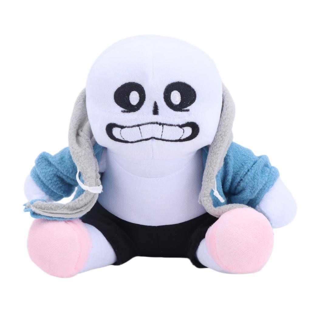 Sans Plush Toy Undertale Game Merch Skeleton Stuffed Doll With Blue Hoodie Pink Slippers Collectible Birthday Gift For Fans