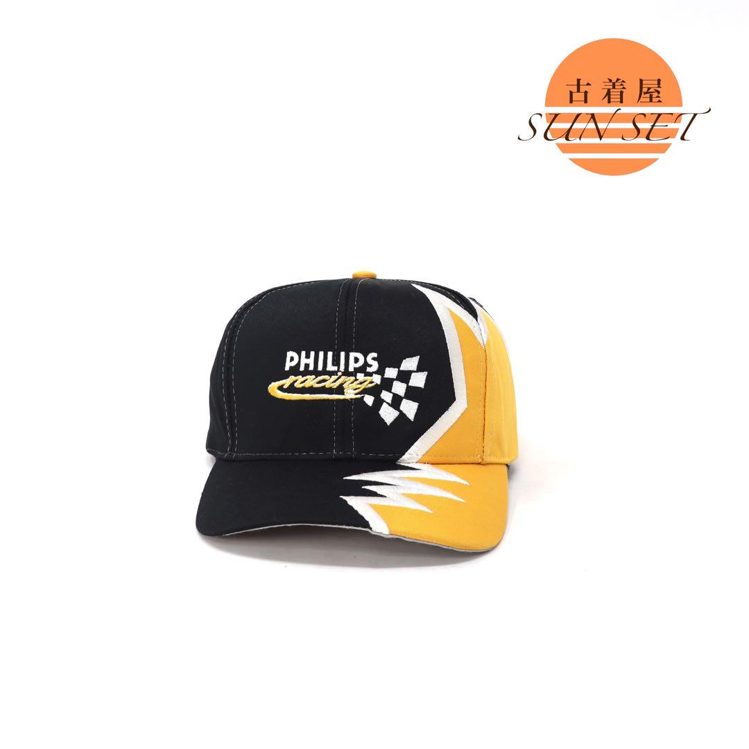 

[USED] 90s PHILIPS Vintage Racing Cap with Corporate Embroidery, Black