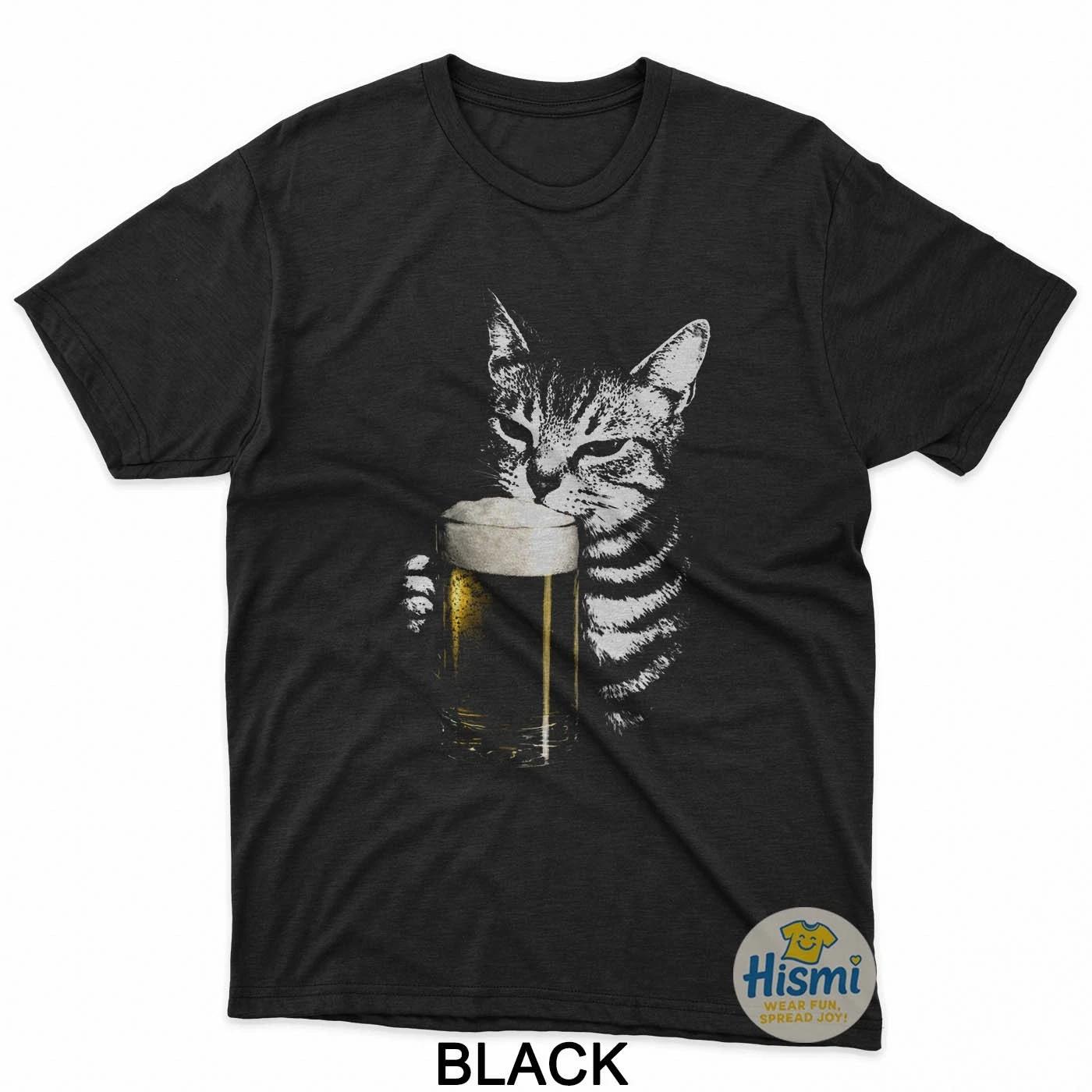

Cat Beer Y2K Vintage 90S Funny Cat With Beer Humor Animal T-Shirt 2XL