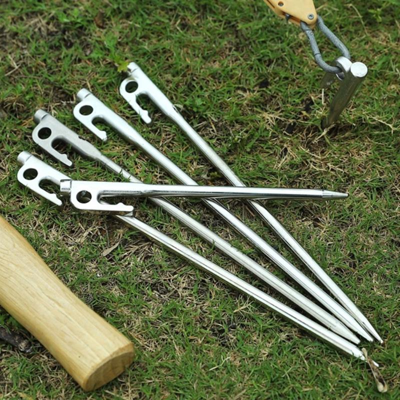 Outdoor Campings Stake Campings Anchors Peg Stainless Steels Tent Stake Replacement Yard Lawns Peg with Bag Enduring