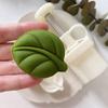50g Plastic Material Mooncake Molds Leaf Shaped Mooncake Stamps DIY Baking Mooncake Accessories for Mid-Autumn Festival