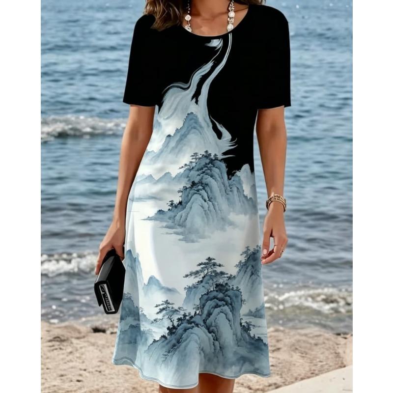 Women's Summer 3D Short Sleeve Dress