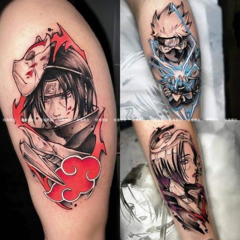 Tattoo stickers waterproof men and women durable Japanese comics anime Naruto Vortex Naruto Kakashi I love Luo