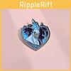 Adorable Cartoon Character Brooch Featuring Heart Shape And Blue Flame Aesthetic