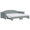 VidaXL Daybed with Trundle and Mattress Light Grey 90x190 Cm Fabric 3197216