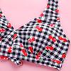 Women Plus Size High Waist Swimwear Plaid Print Swimsuit Push Up Padded Bikini