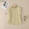 Women Casual Round Neck Solid Color Sleeveless Tank Tops
