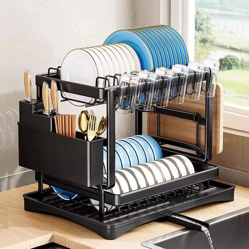 Kitchen Storage Rack - Dish Drying and Draining Rack for Bowls and Plates
