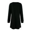Women's Workwear Fashionable  Dress V-neck Knitted A-line Long Sleeved Dress