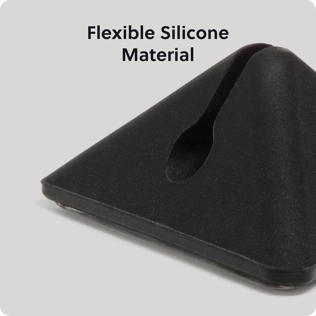 U Brands Adhesive Pyramid Cord Organizers, Set of 12 Cable Clips, Office Desk Accessories, Office Supplies, Soft Touch Matte Black