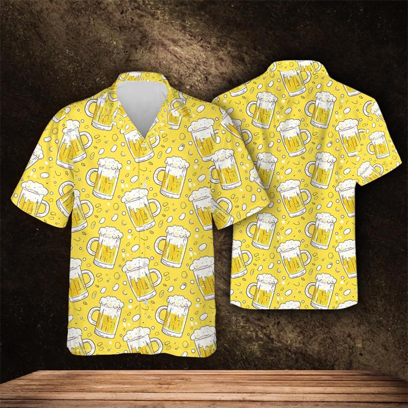 

Рубашки с принтом для пивной вечеринки, мужская одежда, летняя, прохладная, для воссоединения, с коротким рукавом, повседневная, для отпуска, женская, пляжная, для напитков, мужские топы XL
