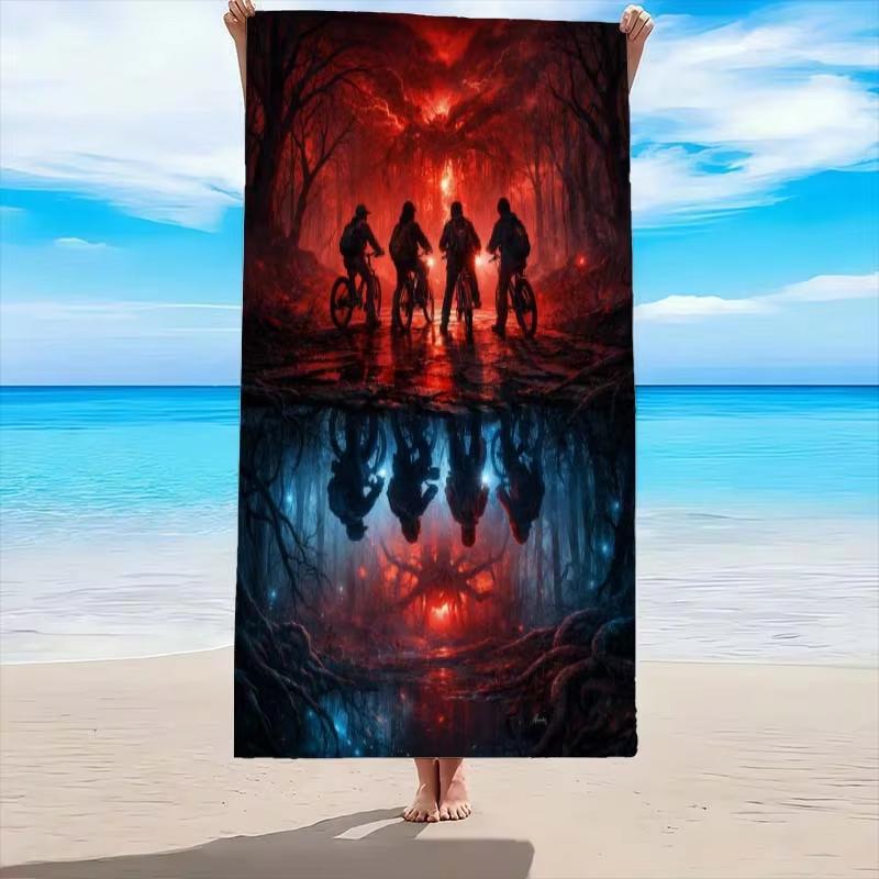 1pc Upside Down Beach Towel Microfiber Quick Dry Sand Free Oversized Gym Sports Towel For Swimming Pool Outdoor