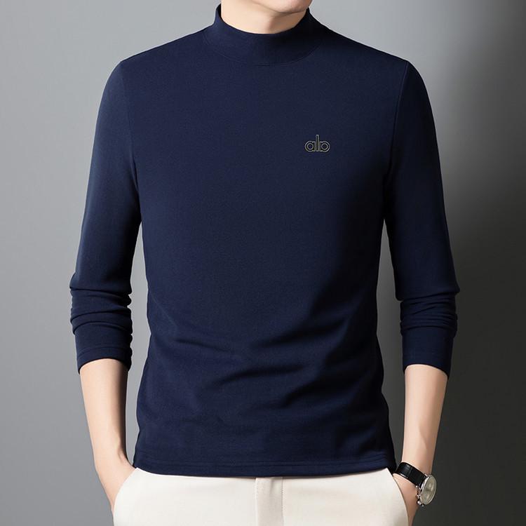 Men's Italian Long Sleeve Half-High Collar Fleece Sweatshirt for Autumn/Winter