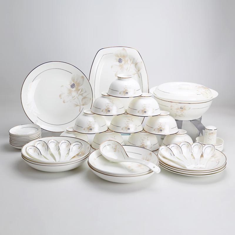 Chinese Style 46-Piece Bone China Dinnerware Set