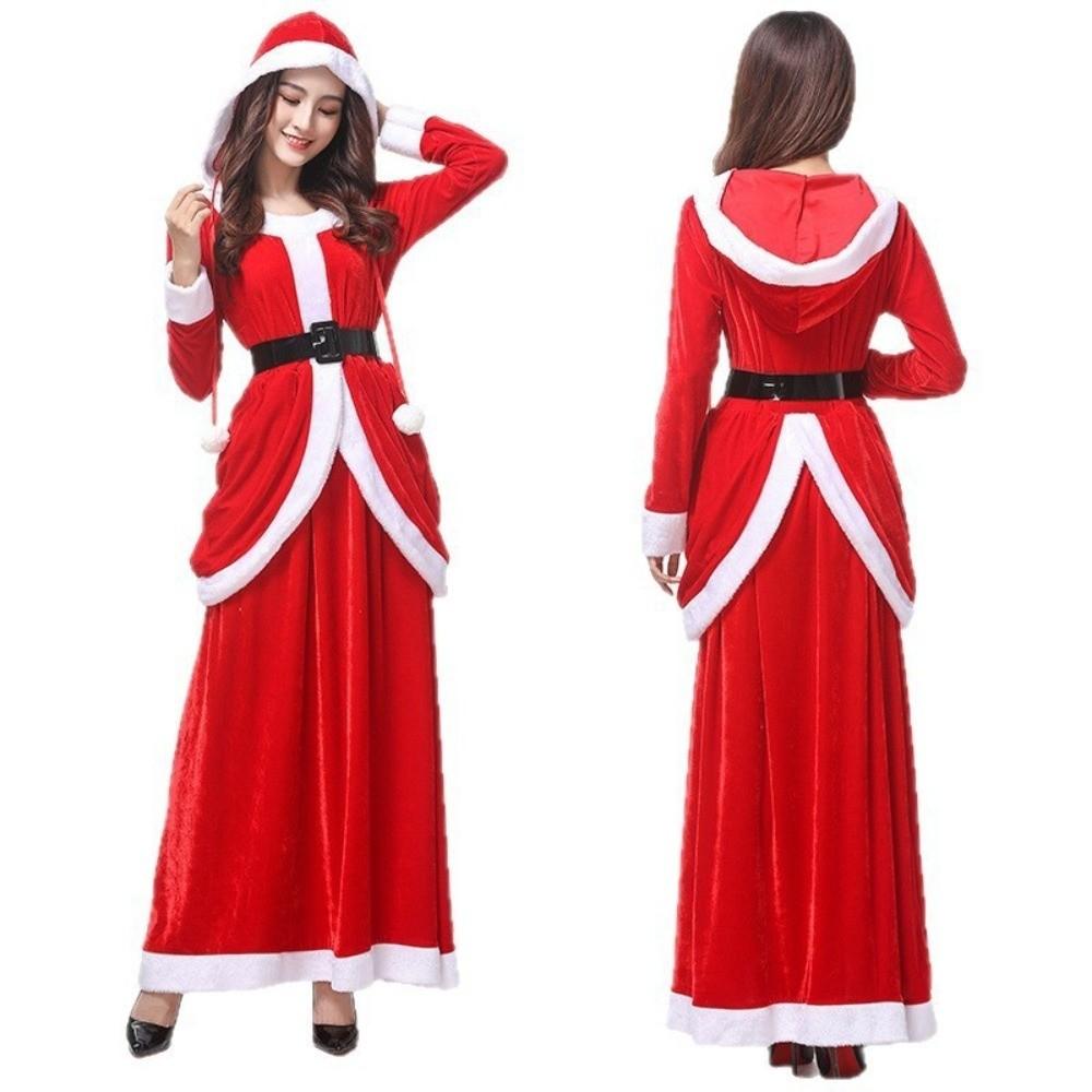 Santa Claus Cosplay Christmas Outfit Gold Velvet Christmas Perform Costume  Nightclub Bar