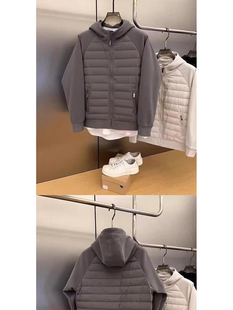 Men's Fleece-Lined Cotton Jacket: Casual Spliced Hoodie for Couples
