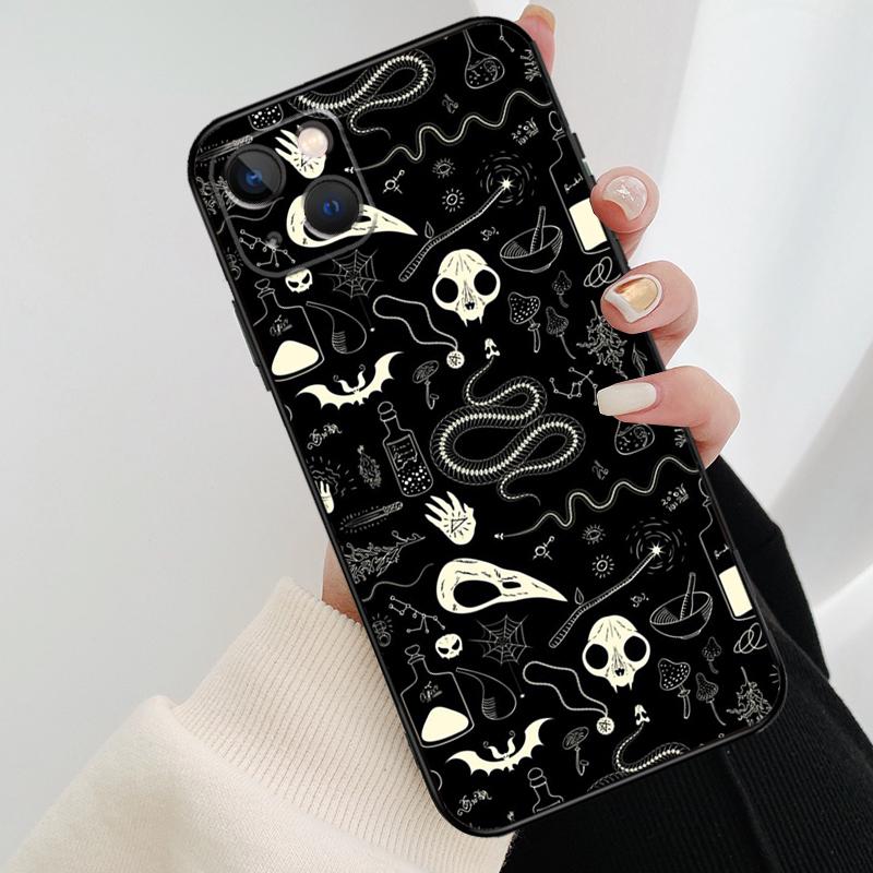 Raven Skull Phone Case For iPhone 17 Pro Max 16 15 11 13 12 14 Pro Max mini 15 16 Plus 16e 17 Air Cover