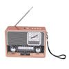 Rádio Retro AM FM SW Recarregável por USB Alimentado por Energia Solar Rádio Relógio Vintage com Lanterna Alto-falante Suporte a Pen Drive USB