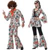 Disco Dj Hippie Costume For Unisex Party Cosplay With Spandex Material
