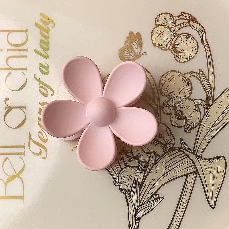 

Milk Coffee Flower Claw Hair Clip - Five-Petal Cute Updo & Ponytail Accessory Individually Wrapped (OPP Bag)