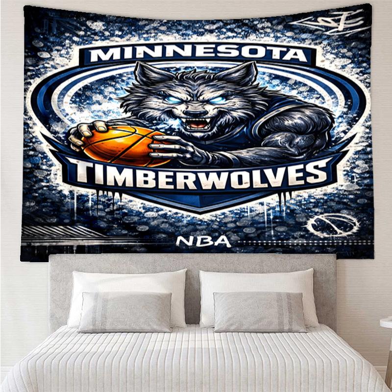 Timberwolves Logo Quick-Dry Tapestry Hanging for Bedroom,Livingroom, Playroom,Decor Art Room Wall Tapestry Holiday and Birthday Gifts