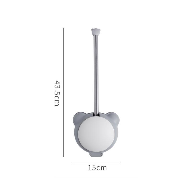 Bear toilet brush wall mounted non perforated bathroom with no dead corners, toilet cleaning brush with cover