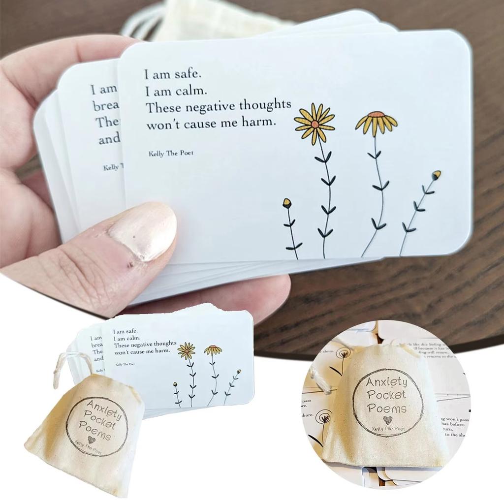 Non-Toxic Anxiety Relief Pocket Card Anxiety Affirmations Card Pack Mental Health Gifts Support Mental Thank You Cards Of Soothing Words