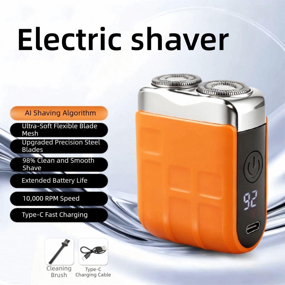 Type-C Charging Smart Shaver Waterproof Design Portable Rotary Razor Mini Electric Shaver Husband