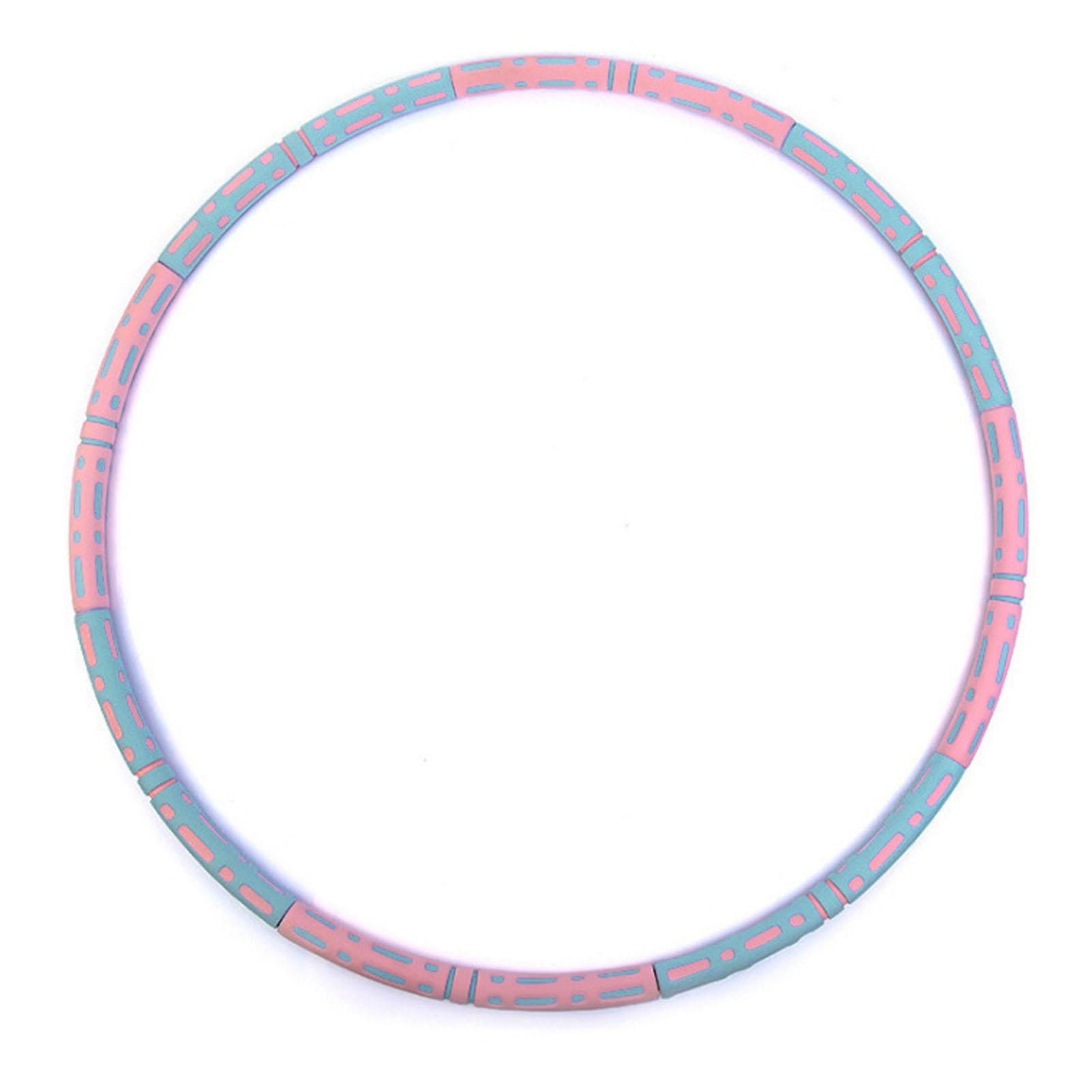 

Weighted Fitness Hoop 6 Section Detachable Dual Color Abdomen Waist Slimming Exercise Hoop Blue Pink