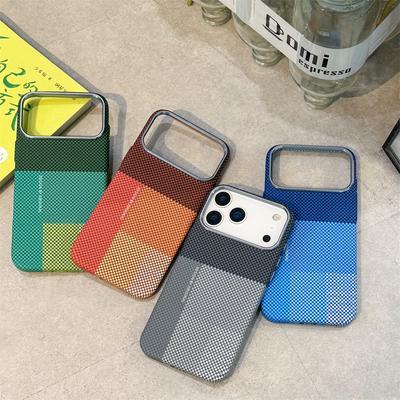 Thin Carbon Fiber Clash Colorful Hard PC Case for For Iphone 17 16 1 14 Pro Max Magnetic Wireless Charge Shockproof Bumper Cover