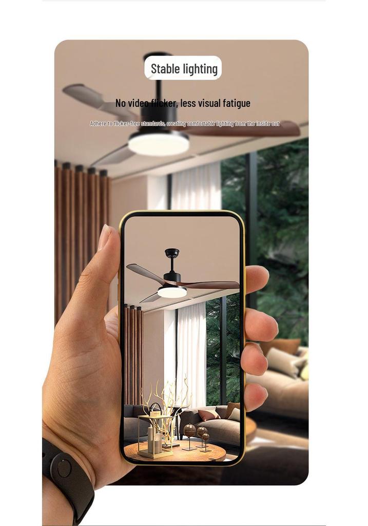Nordic Retro Solid Wood Ceiling Fan with Light