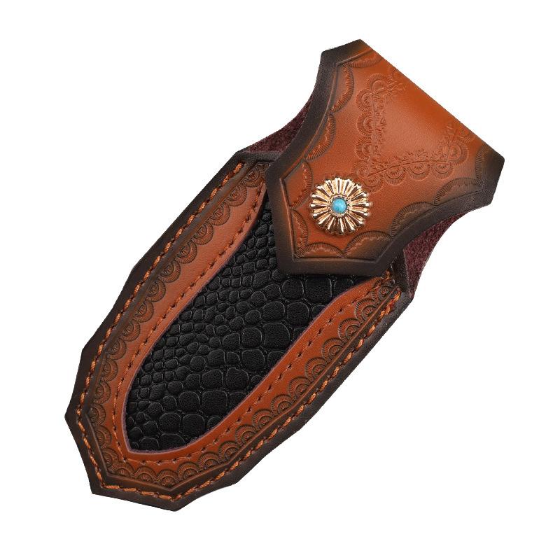 

Двошарові піхви з натуральної коров ячої шкіри Складана універсальна захисна сумка Багатофункціональна сумка для зберігання Захисний чохол коричневий