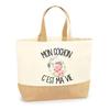 Cabas / Tote Bag - PLANETEE - Cochon "C'est La Vie" - Jute Naturel - Multicolore - Fabriqué En France