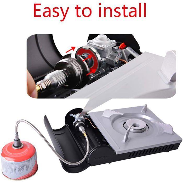Adaptateur Camping Gaz Convertor Connexion Poêle pour Canister Butane à vis gaz cartouche,Cuisinière gaz Conversion tête Adaptateur