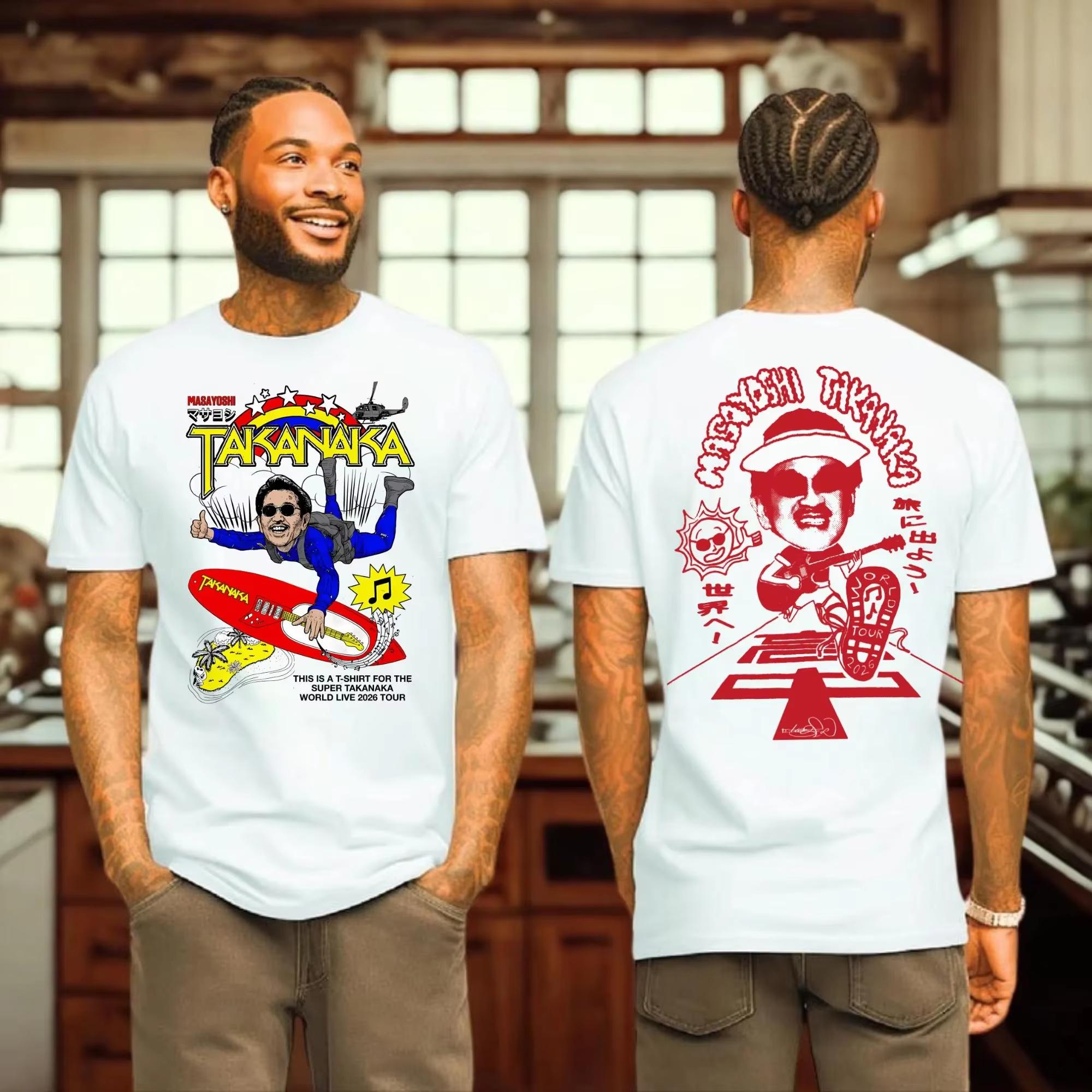 Masayoshi Takanaka Super Takanaka World Tour Concert 2026 Men s and Women s Pure Cotton T-Shirts Comfortable Men s T-shirt S разноцветный
