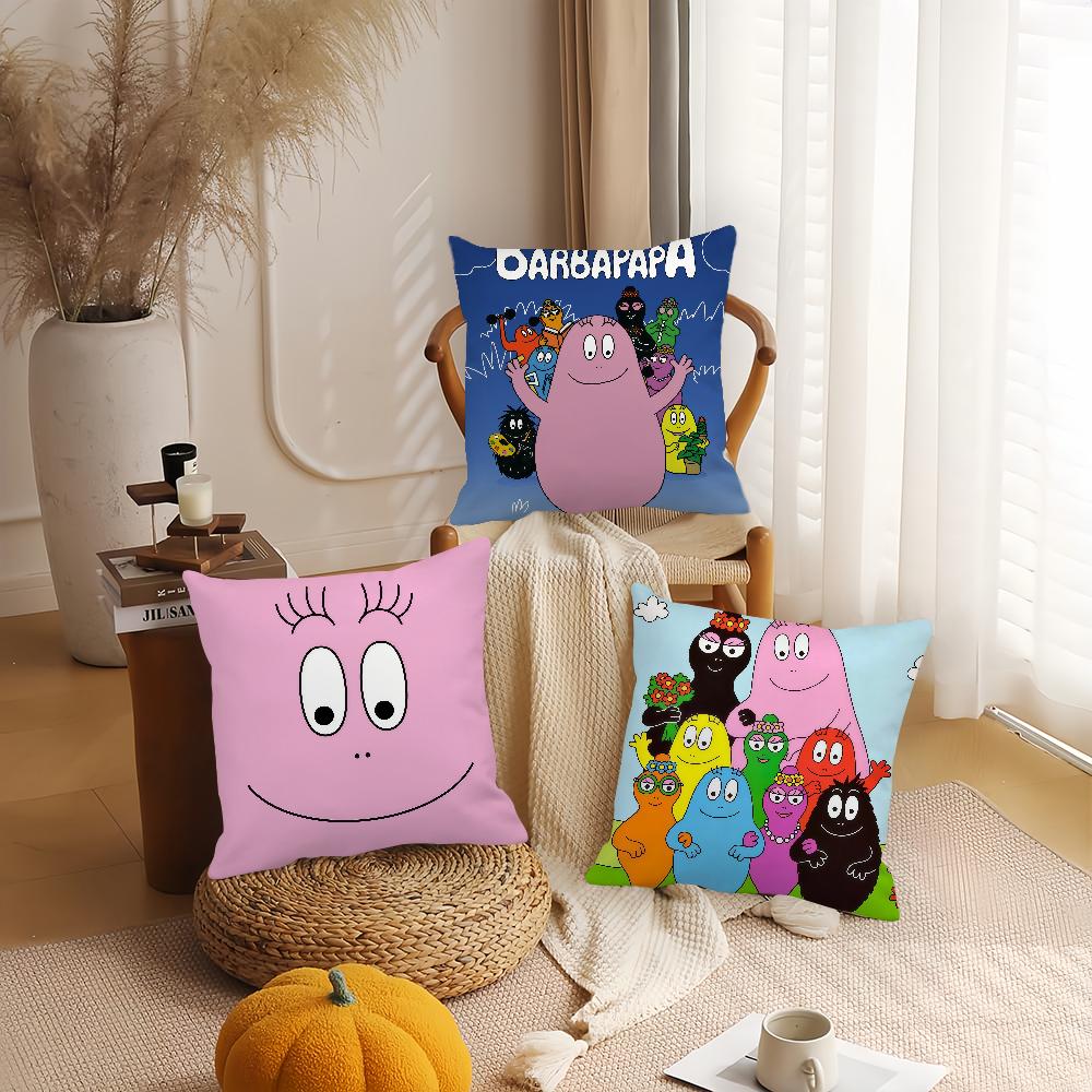 Cartoon B-Barbapapa Pillow Case Office Cushions Suitable For Sofa Car Bedroom Decorative Cushion Cover