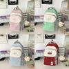 Simple Blocked Color Letter Rabbit Ear Decoration Student Casual Backpack