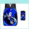 Sonic The Hedgehog Backpack Set With Pencil Case Breathable Lightweight Oxford For School Essentials