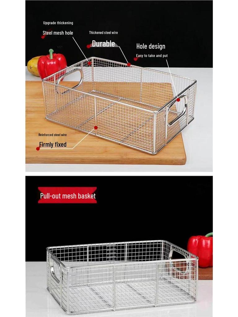 Stainless Steel Square Shaking Basket for Breading and Frying