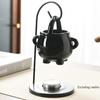Ceramic Aromatherapy Stove Witch Soup Cup Creative Iron Frame Hook Ceramic Essential Oil Stove with Iron Frame Home Decoration