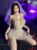 Sexy Pure Desire Sweet Princess Mesh Sheer Soft Yarn Embroidery Fluffy Skirt Flower Wedding Bride Uniform Dress Elegant WUY6